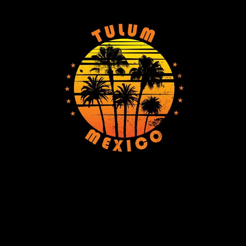 Retro Tulum Mexico Souvenir Vintage Palm Tree
