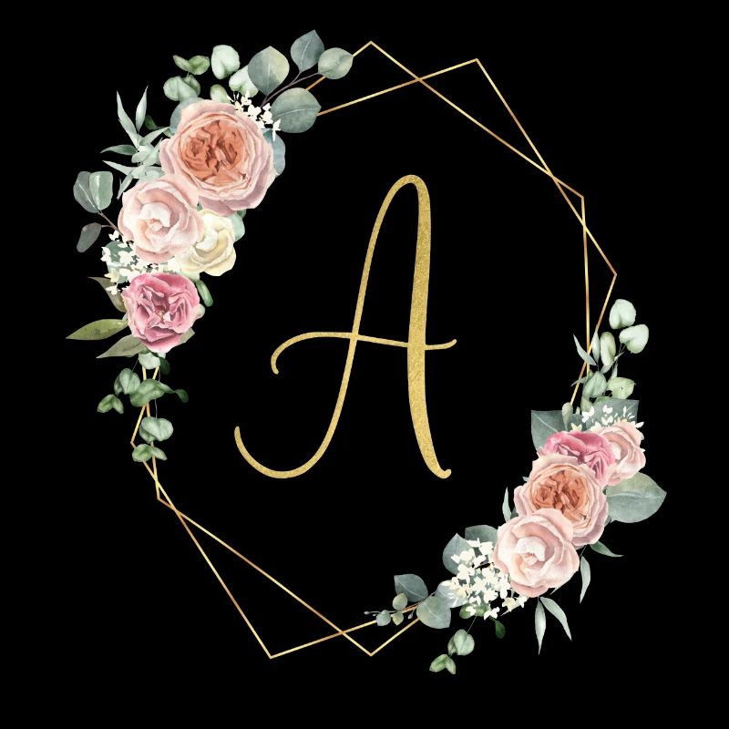 Customizable Monogram A Floral
