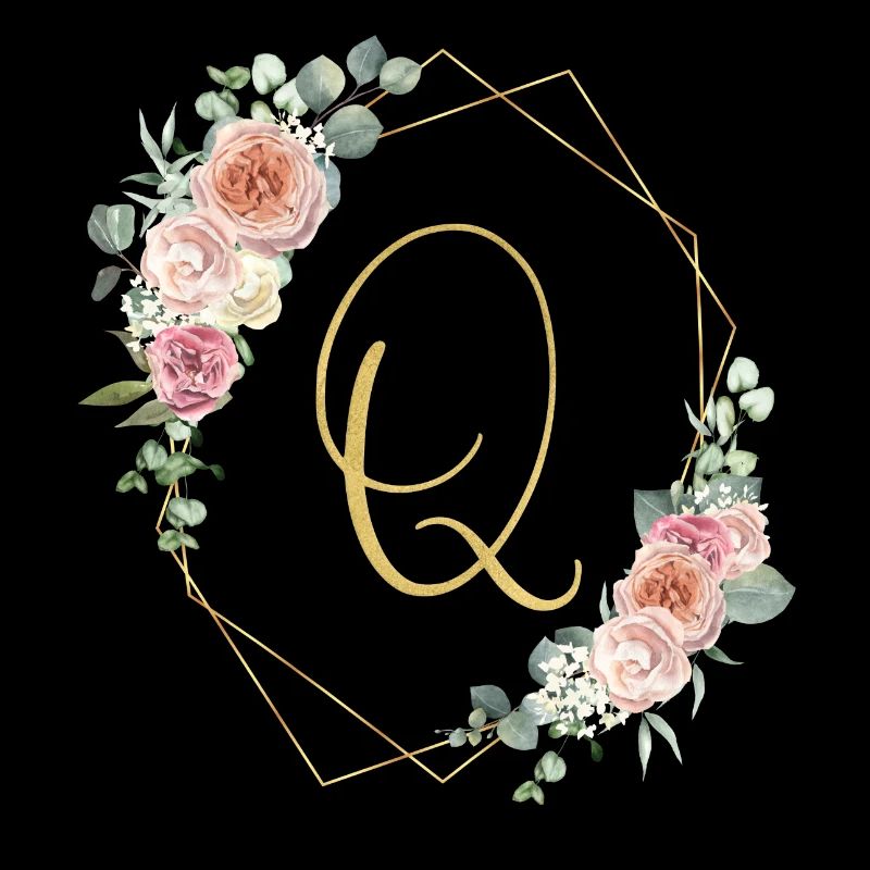 Customizable Monogram Q Floral