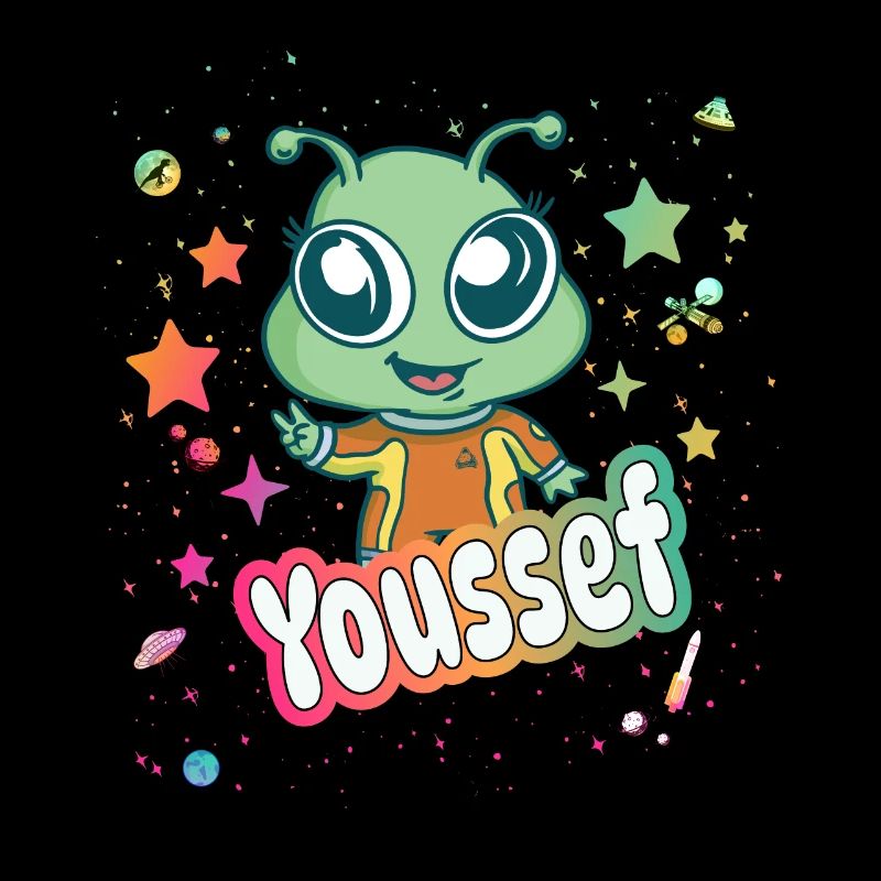 YOUSSEF - Beau nom de garçon avec un extraterrestre mignon