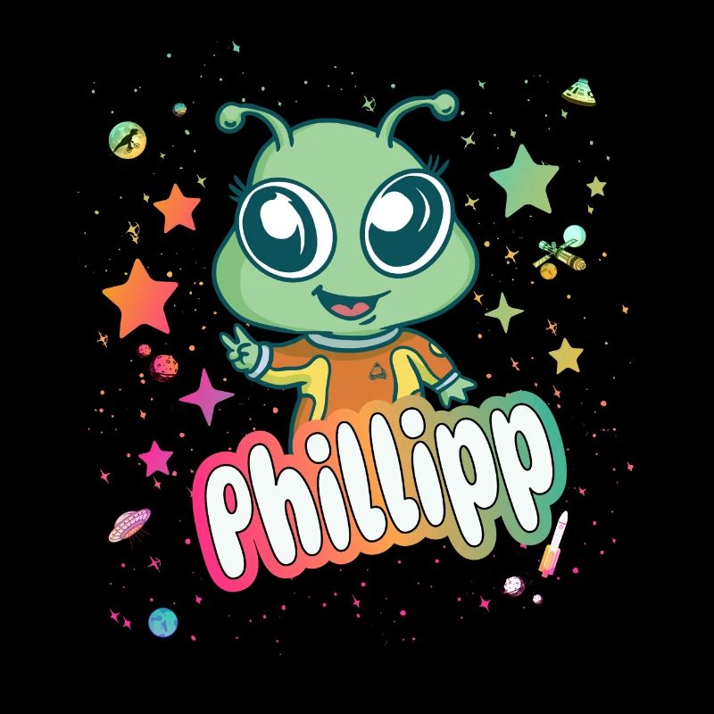 PHILLIPP - Beau nom de garçon avec un extraterrestre mignon