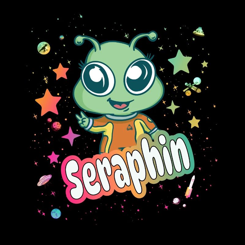 SERAPHIN - Beautiful boy name with cute alien