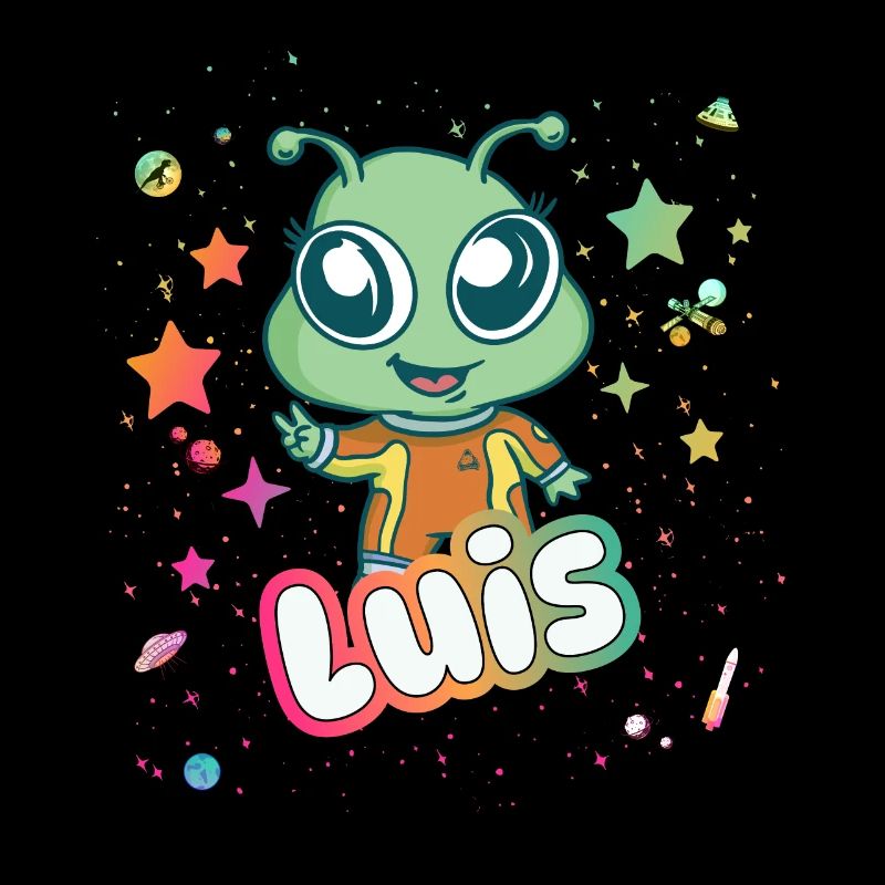 LUIS - Beautiful boy name with cute alien