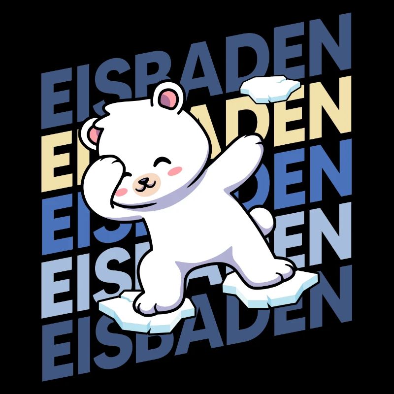 Eisbader coolest Eisbär beim Winterschwimmen