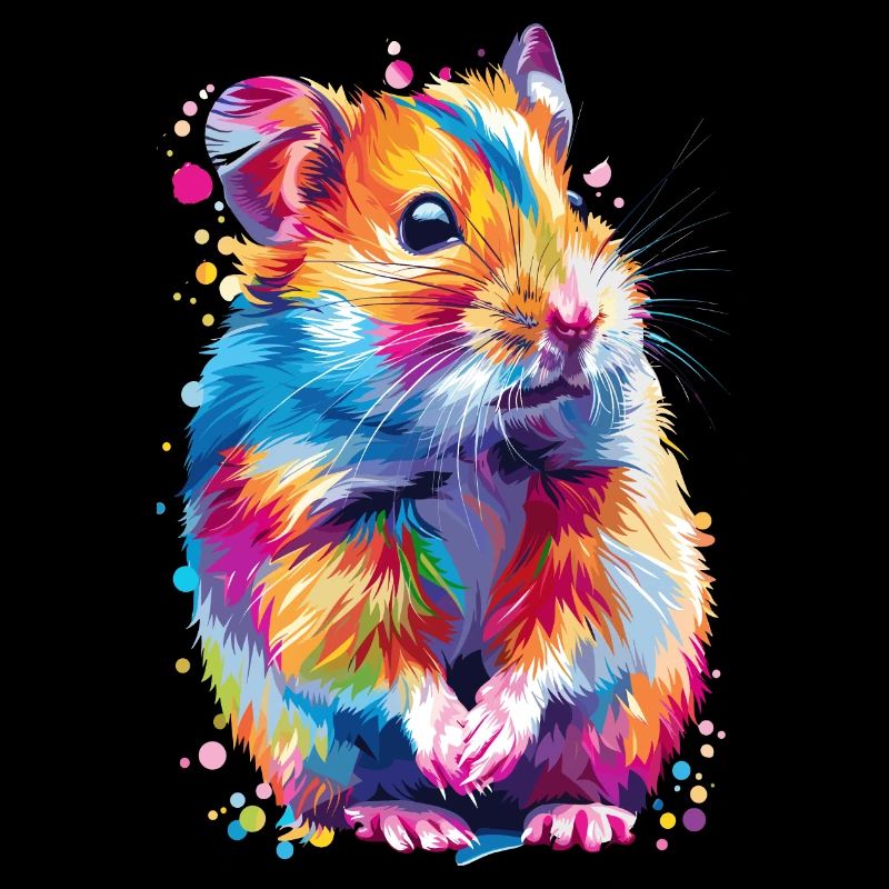 Couleurs de l’arc-en-ciel de hamster mignon