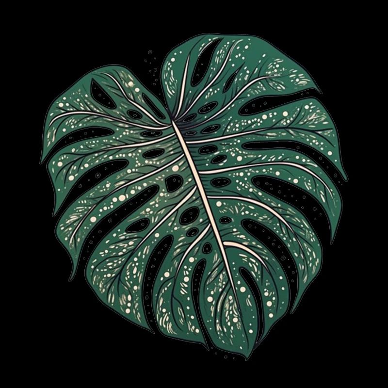 Feuille de monstre pointillée, motif végétal