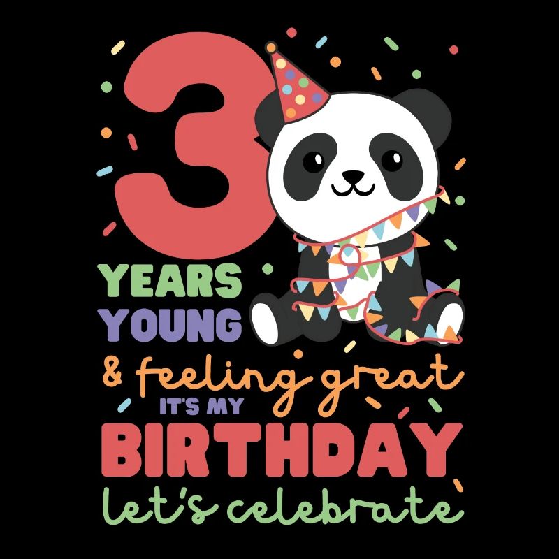 Panda for 3rd birthday children three years old