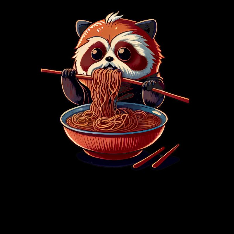 But first ramen sweet red panda eats ramen