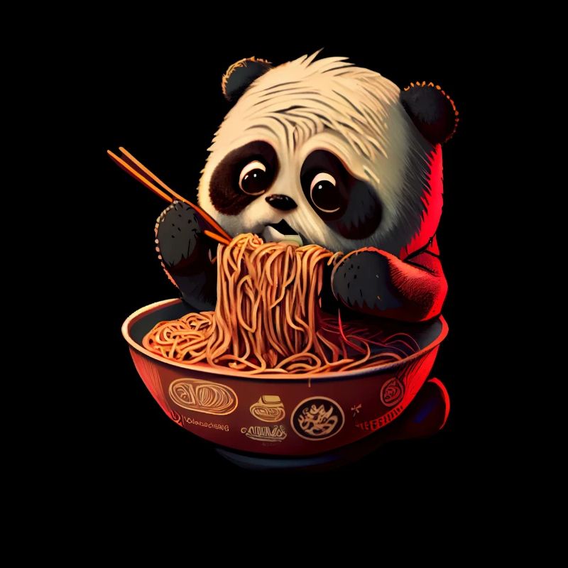 But first Ramen süße Panda isst Ramen