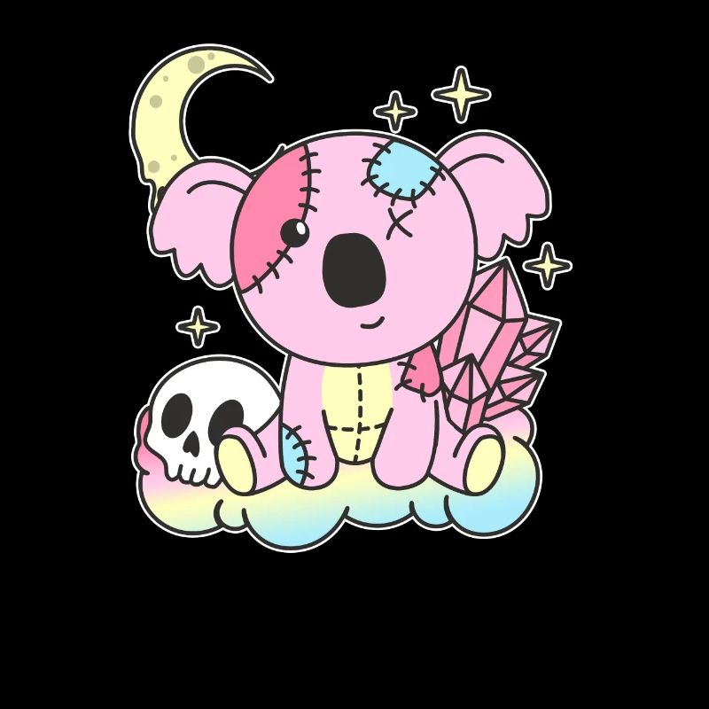 Kawaii Gothic Koala Pastellfarben Gothic Goth