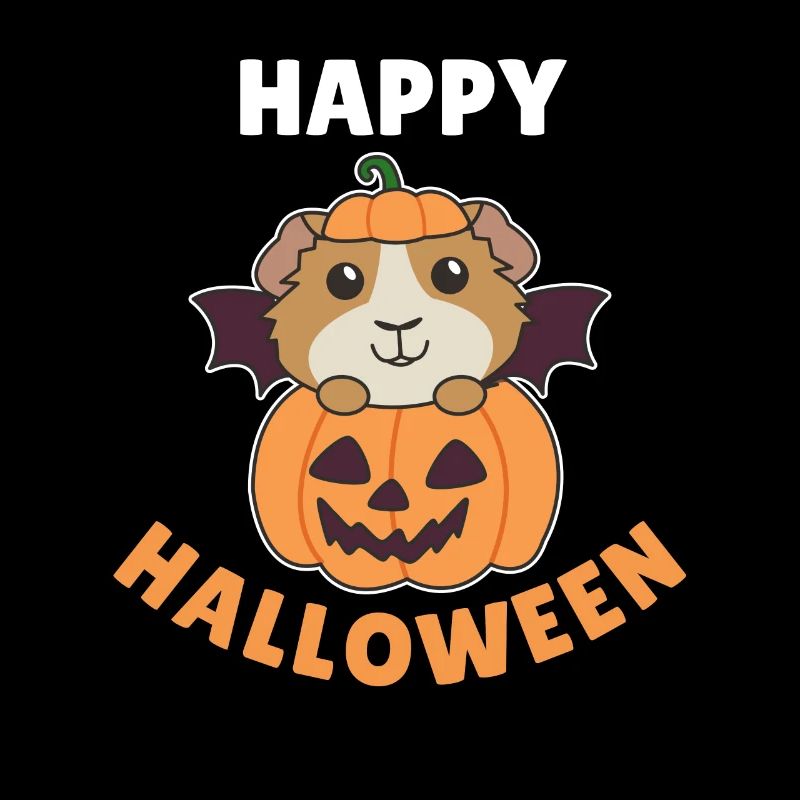 Cochon d’Inde Joyeuse Chauve-souris de citrouille d’Halloween