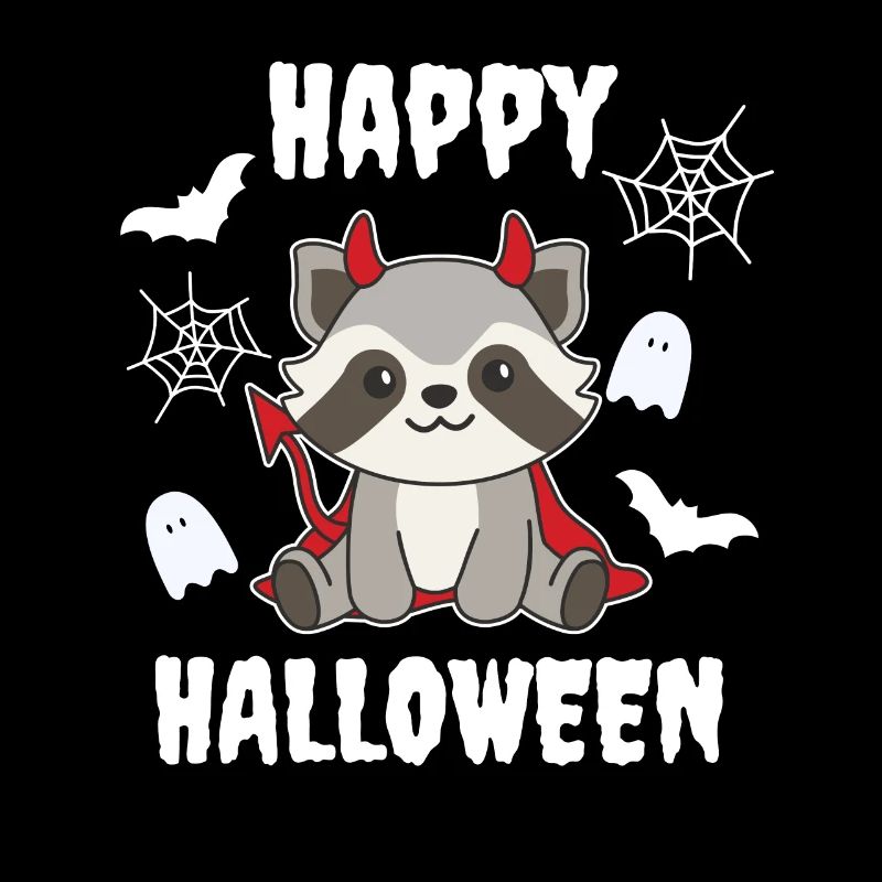 Raccoon Happy Halloween Devil Costume