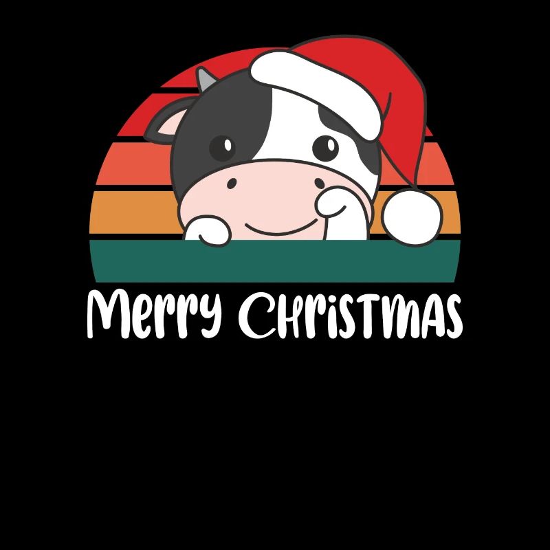 Joyeux Noël Retro Vache Noël