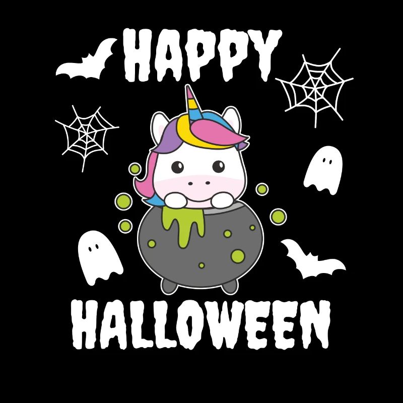 Licorne Joyeux Halloween Chat de sorcière