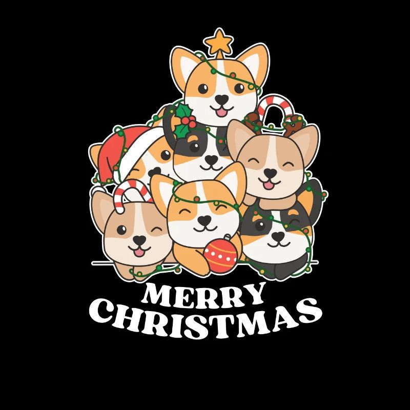 Joyeux Noël Corgi Chiens de la veille de Noël