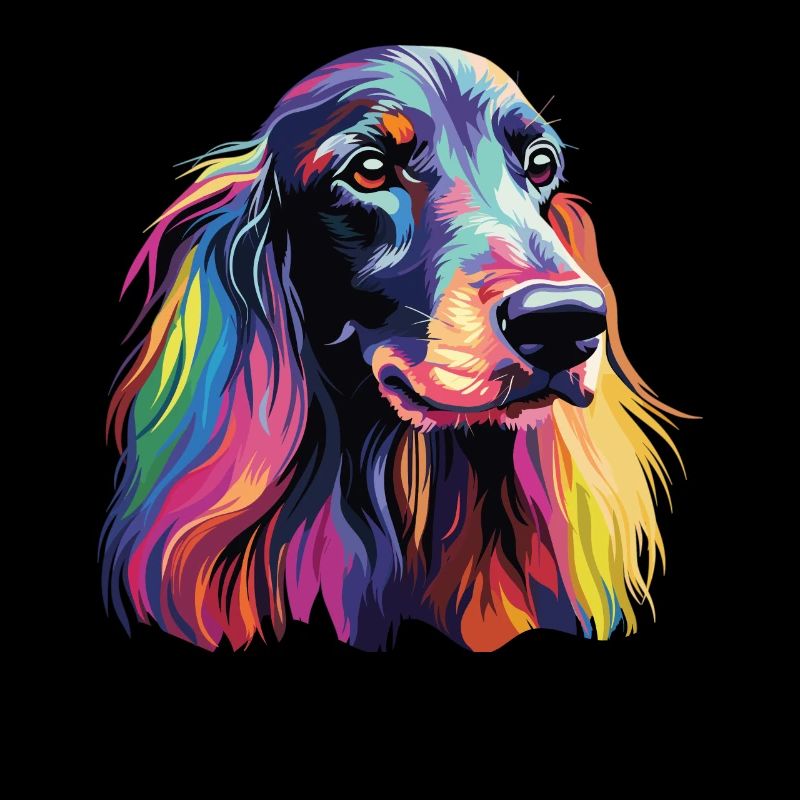 Wasserfarben Farbenfroher Afghanischer Windhund