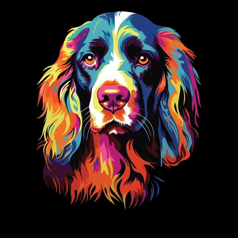 Aquarelle colorée Springer Spaniel