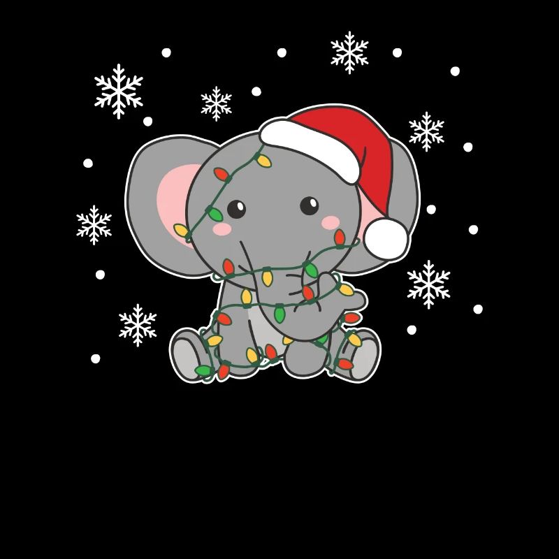 Elephant Christmas Winter Animals Elephants