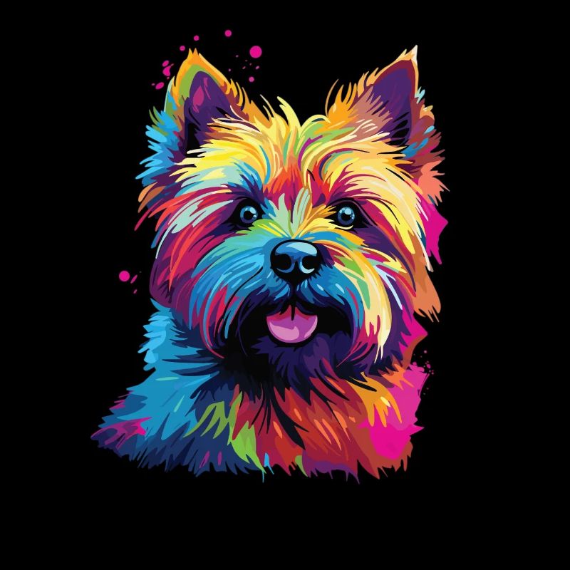 Wasserfarben Farbenfroher Cairn Terrier