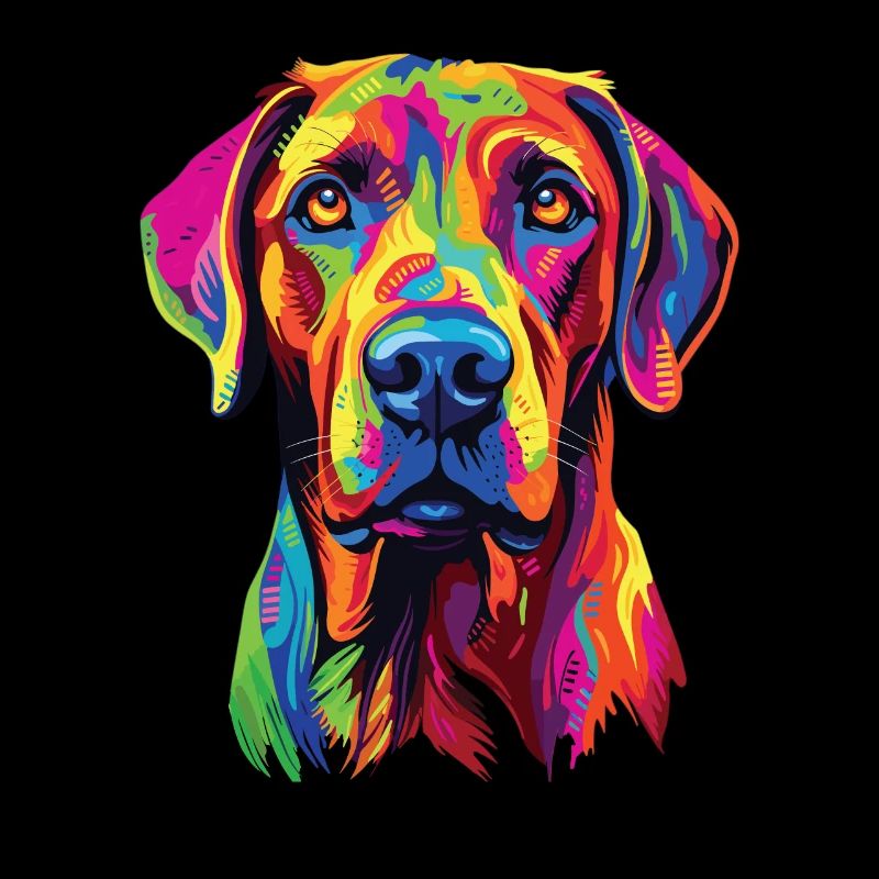 Aquarelle colorée Rhodesian Ridgeback
