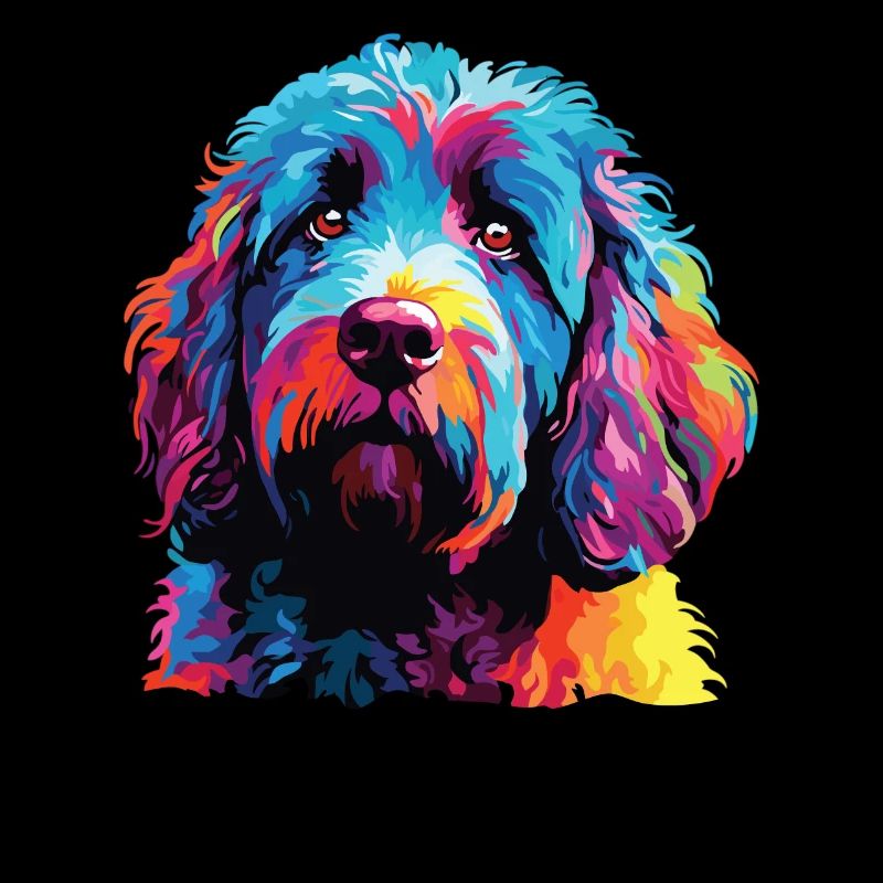 Aquarelle colorée chien d’eau espagnol
