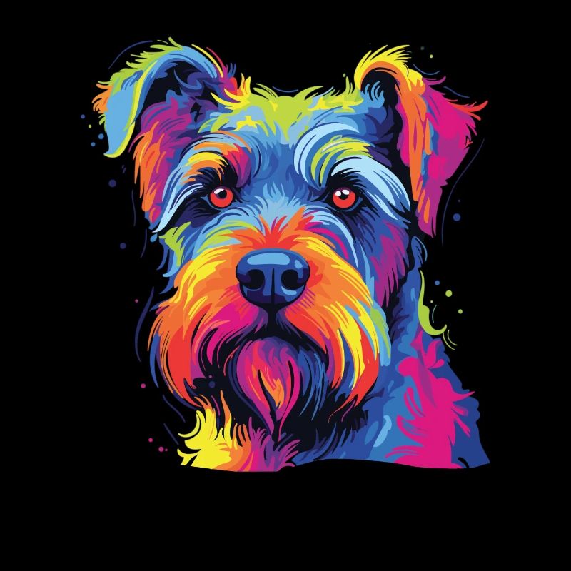Aquarelle colorée Standard Schnauzer