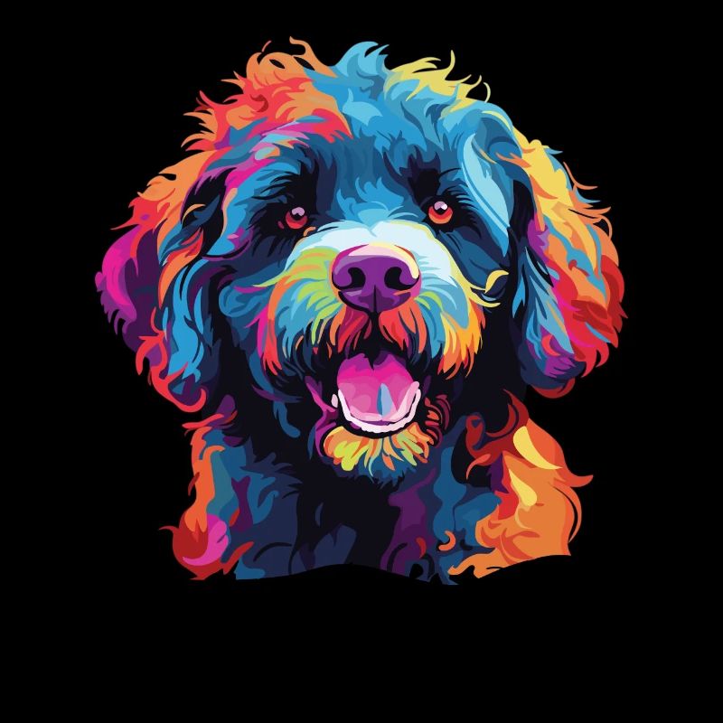 Aquarelle colorée chien d’eau espagnol