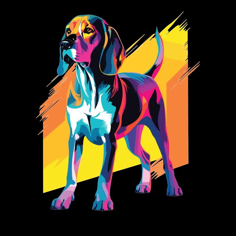 Wasserfarben Farbenfroher Treeing Walker Coonhound