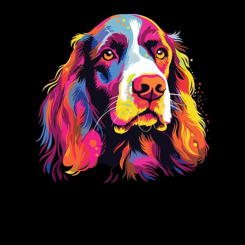 Aquarelle colorée Welsh Springer Spaniel