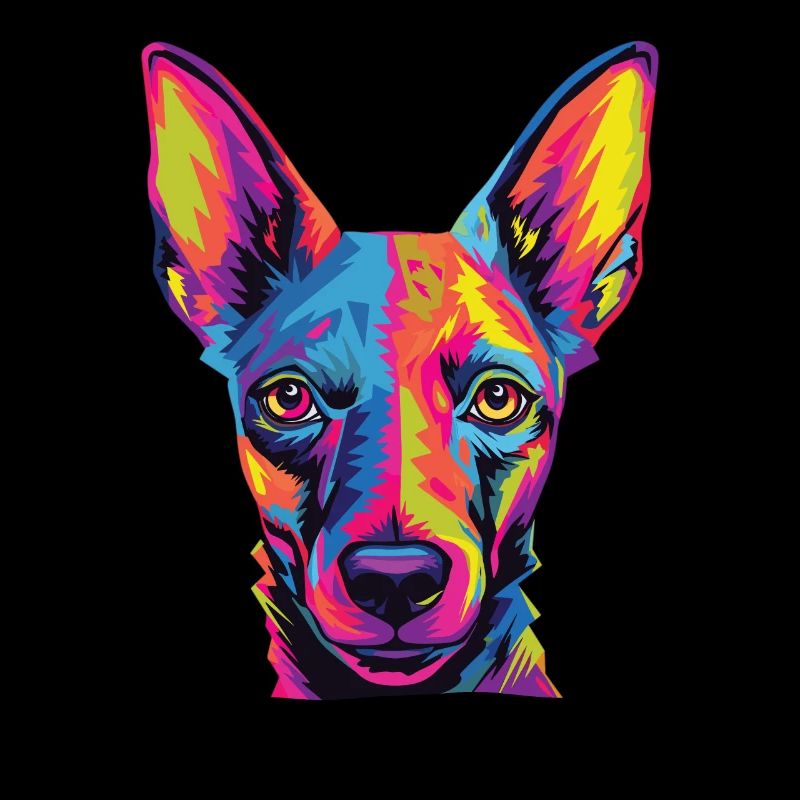 Aquarelle colorée Xoloitzcuintli