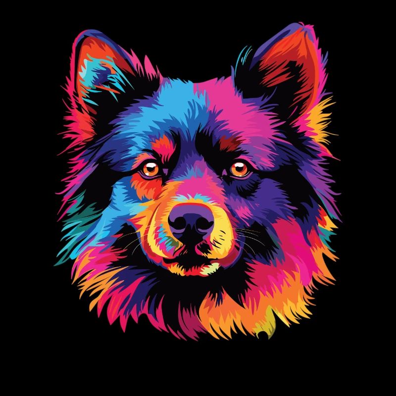 Aquarelle colorée Schipperke