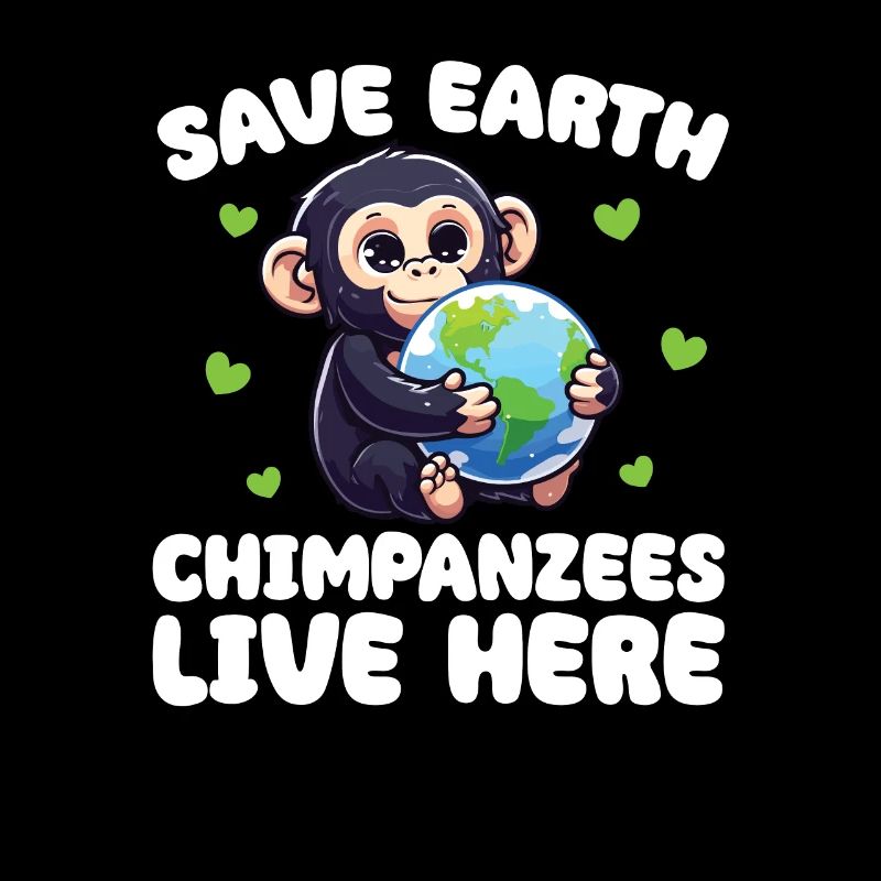 Save the Earth Chimpanzees Live Here Earth Day