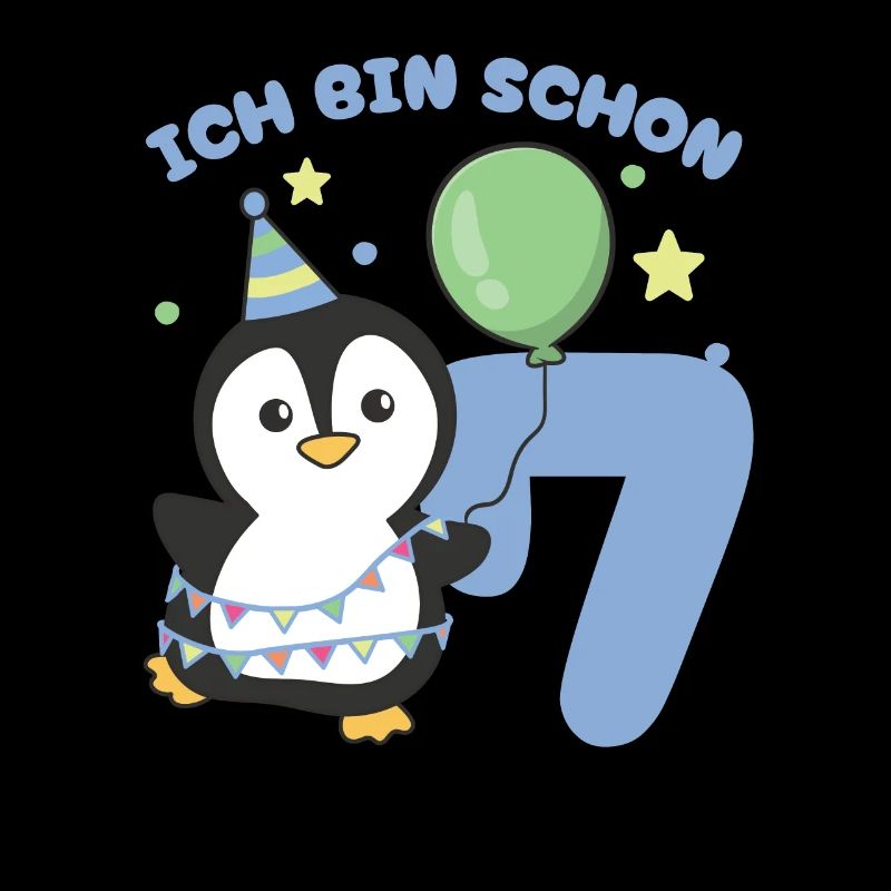 J’ai déjà 7 ans d’enfants d’anniversaire de pingouins