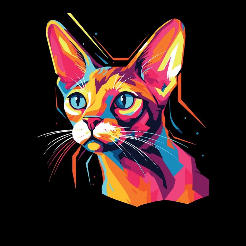 Chat Aquarelle Chat Abyssin Coloré