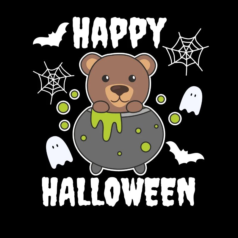 Ours Joyeux Halloween Bâton de Chaudron de Sorcière