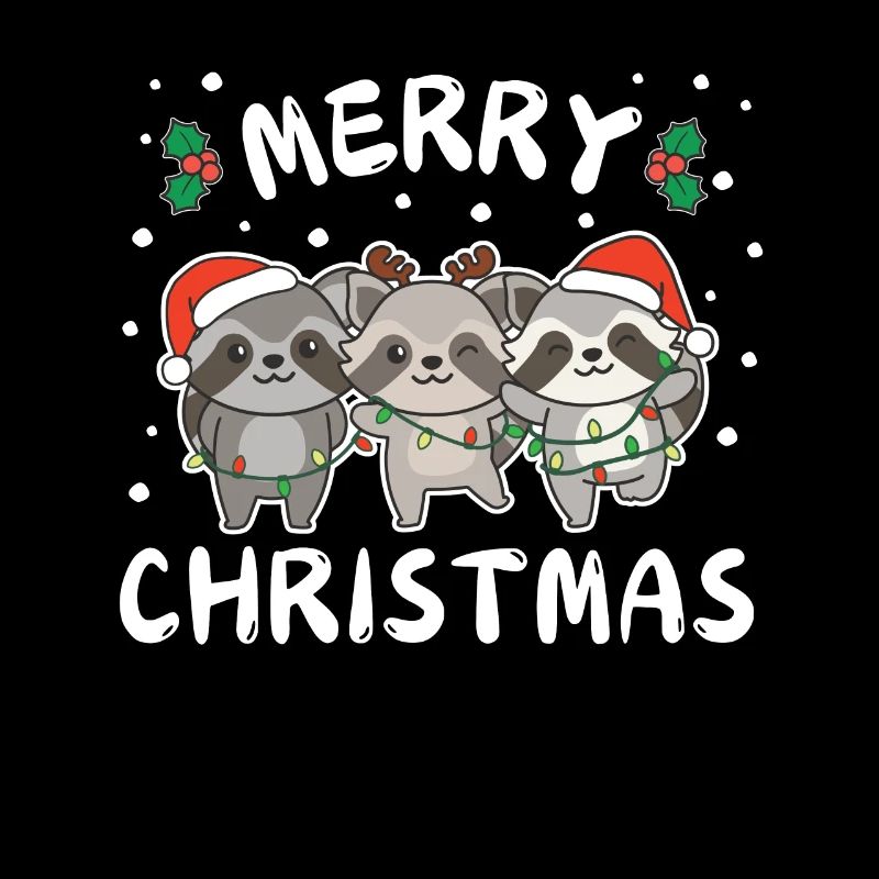 Joyeux Noël Doux raton laveur Noël