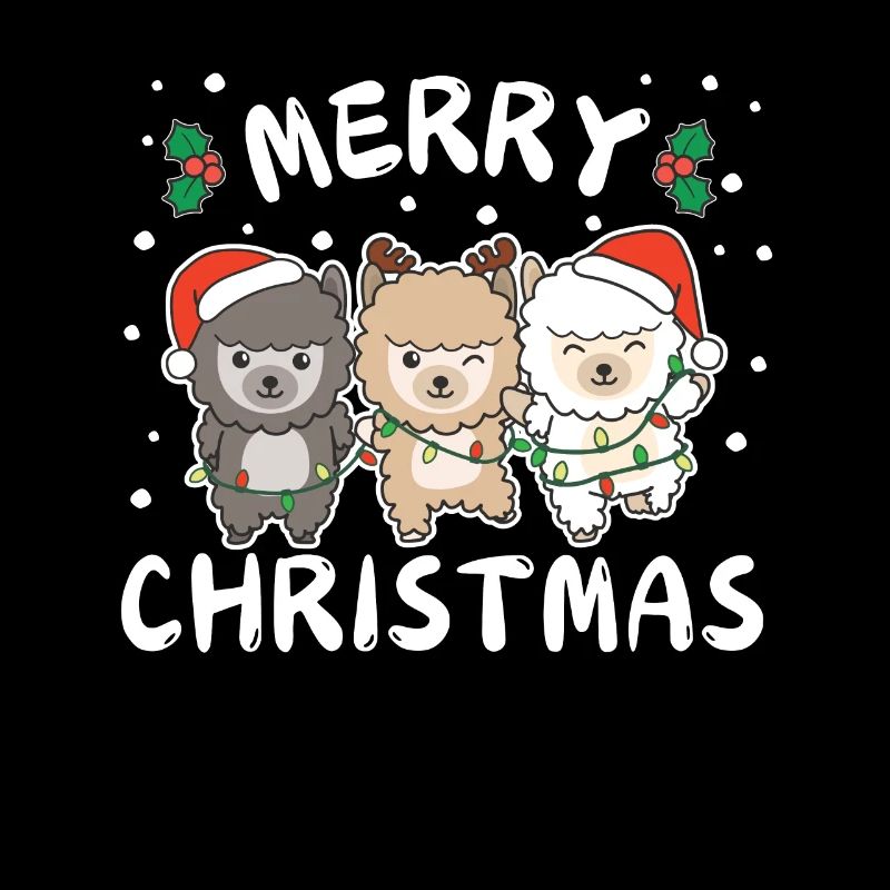 Joyeux Noël Lama mignon avec festif