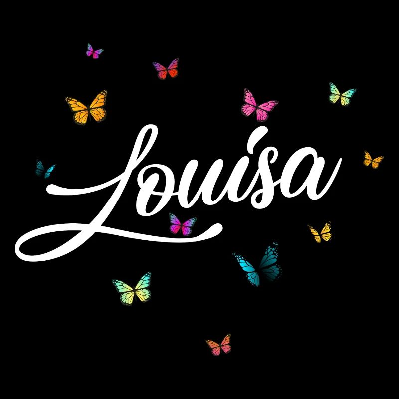 LUISA - Mädchen Name mit bunten Schmetterlingen