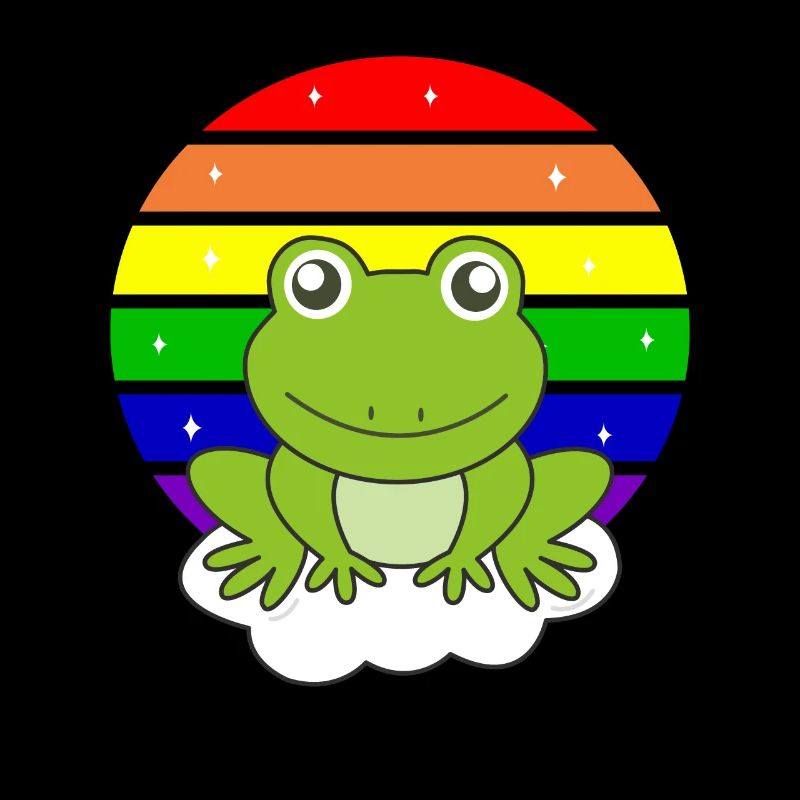 frog rainbow glitter kawaii frogs