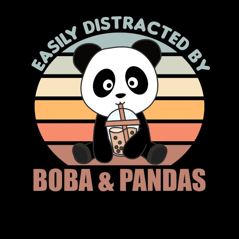 Bubble Tea Panda Chocolate Sweet Animals Boba