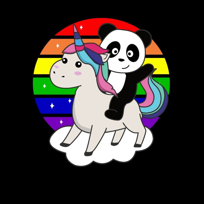 Panda Unicorn Rainbow Animals Pandas Unicorns