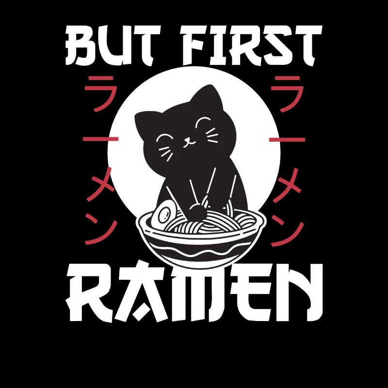 But first Ramen süße Katze isst Ramen