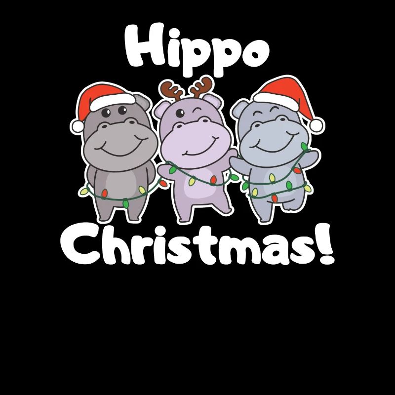Hippo Noël Animaux doux Hippos Joyeux Noël