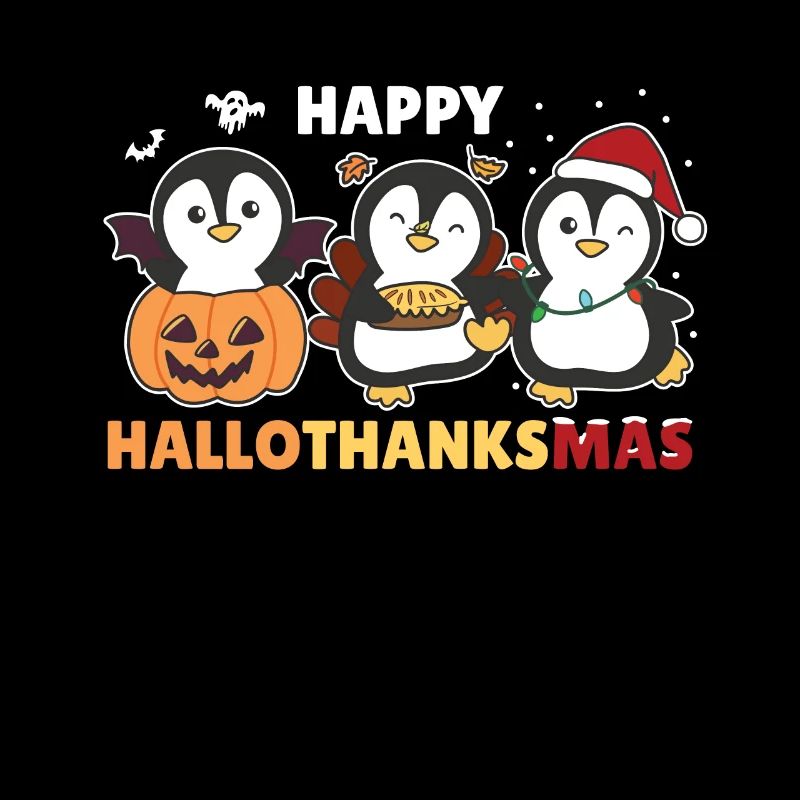 Joyeux Hallothanksmas Pingouins de Noël Pingouin