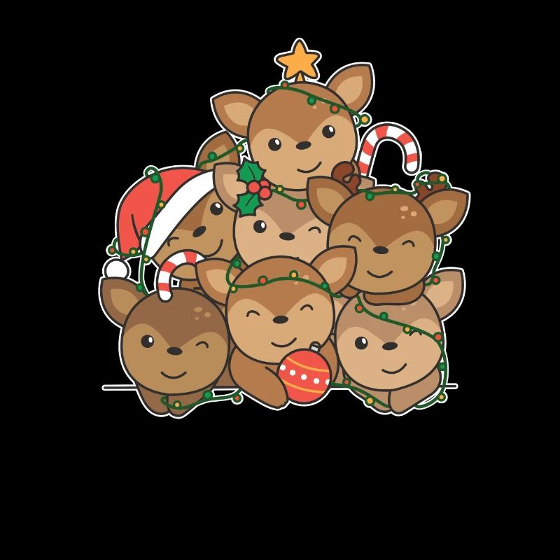 Arbre de Noël de cerf Drôle d’animal Noël