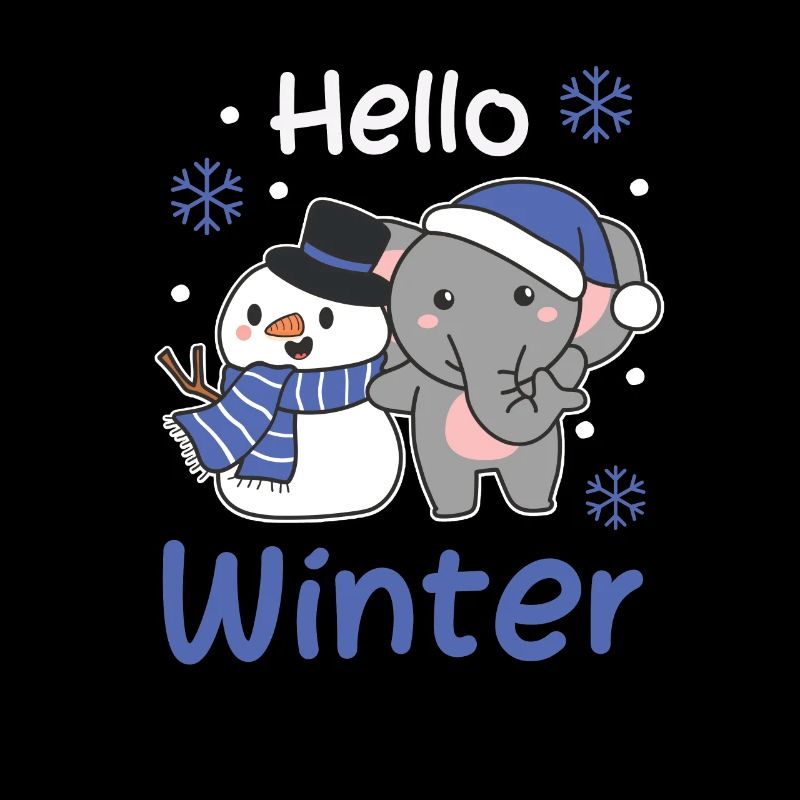 Elefant Hello Winter schneemann schnee weihnachten