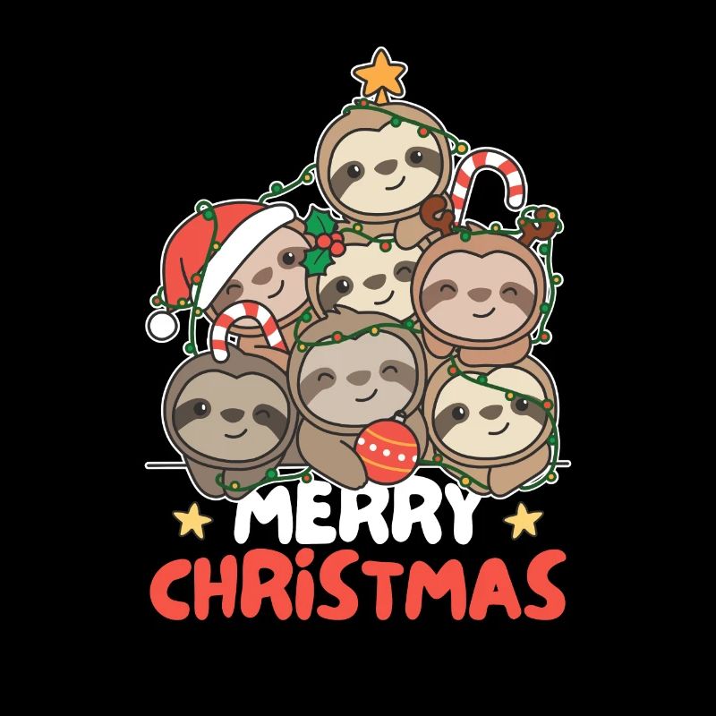 Sloth Christmas Tree Merry Christmas