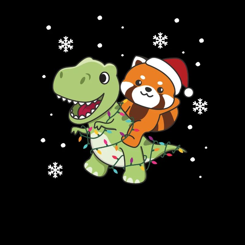 Rote Panda Trex Weihnachten Schnee Winter Tiere