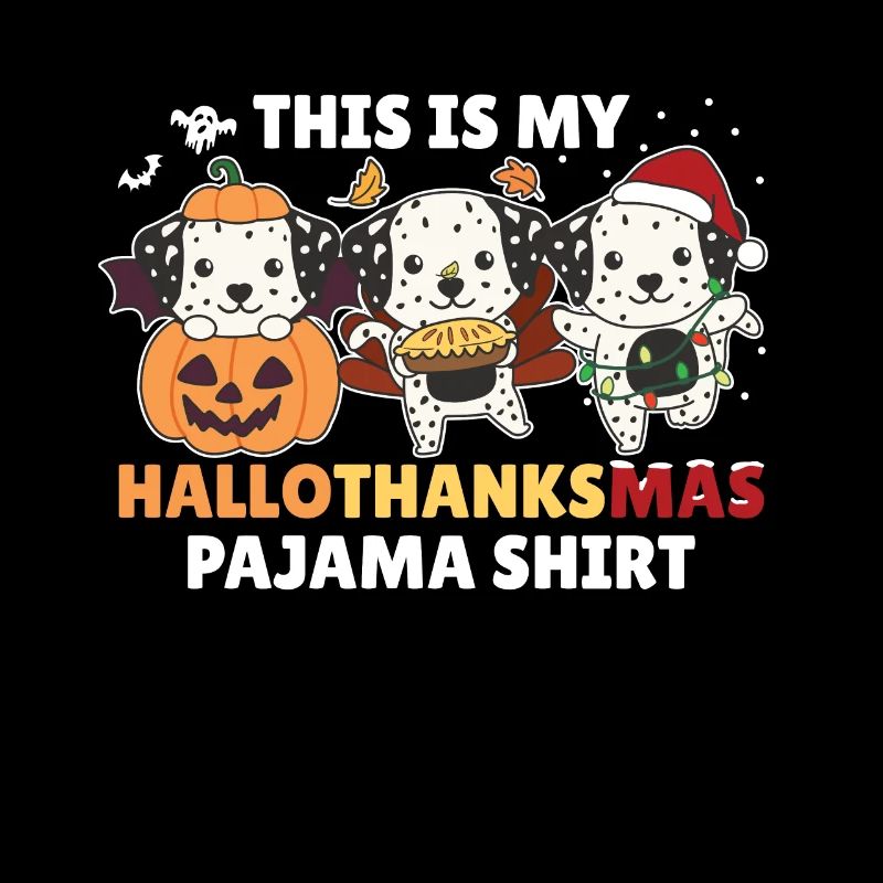 Hellothanksmas Chemise Pyjama Dalmatian Christmas