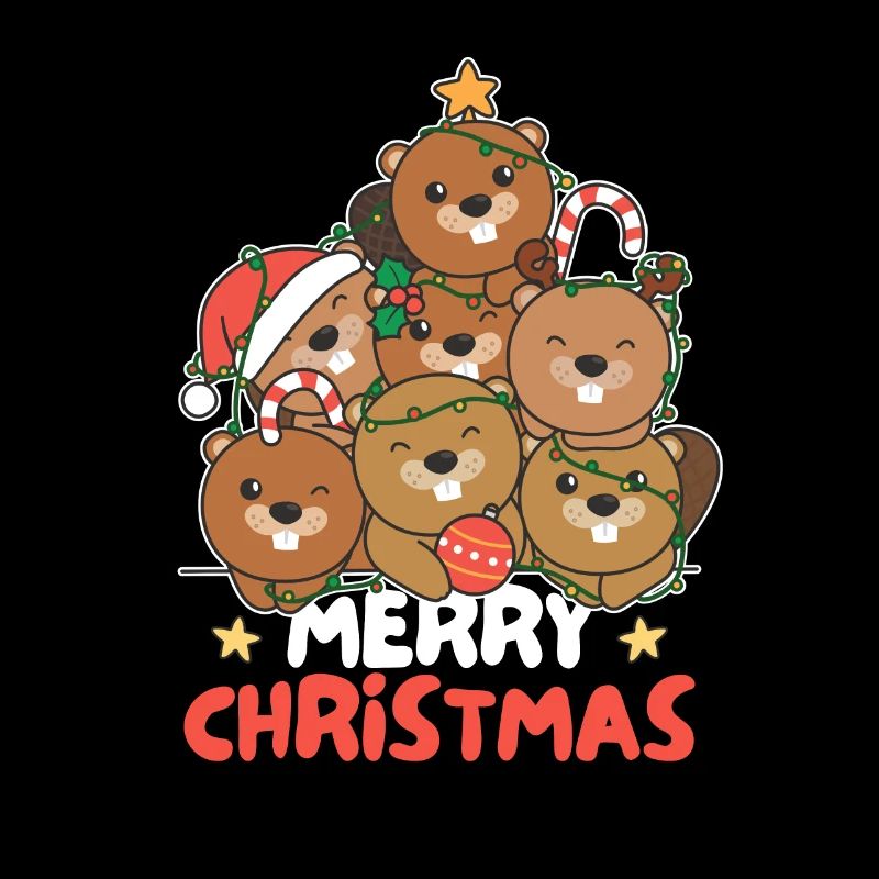 Castor Arbre de Noël Joyeux Noël